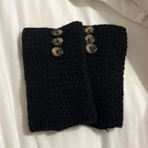 Black Knit Cut Off Leg Warmer/ Wrist Warmers